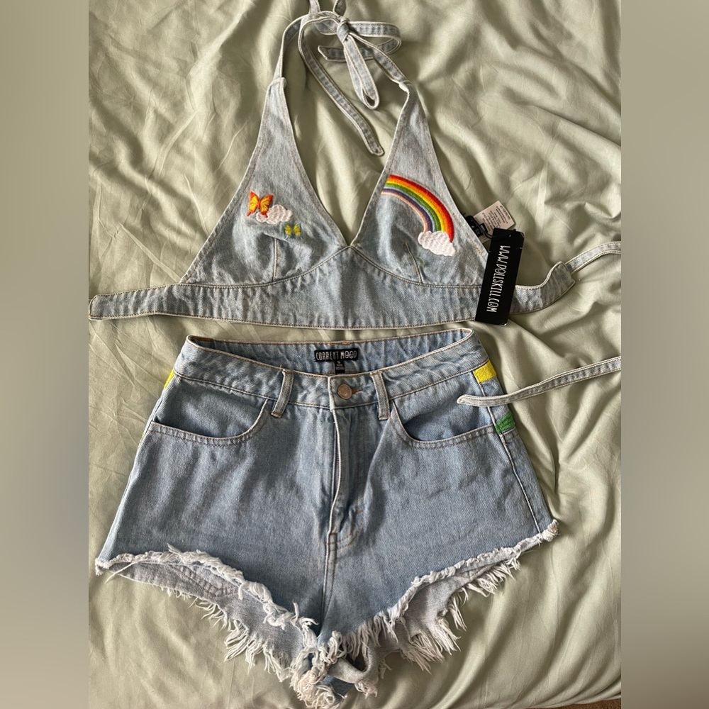 Dolls Kill matching denim set